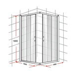 1000 x 1000mm Sliding Door Nano Safety Glass Shower Screen By Della Francesca