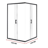 1000 x 1200mm Sliding Door Nano Safety Glass Shower Screen By Della Francesca - Low Angle