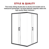 1200 x 1000mm Sliding Door Nano Safety Glass Shower Screen By Della Francesca - Rear View