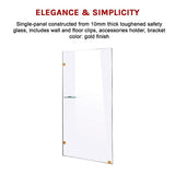 700 x 2100mm Frameless 10mm Safety Glass Shower Screen - 45-Degree Angle