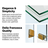 800 x 2100mm Frameless 10mm Safety Glass Shower Screen - Low Angle