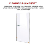 700 x 2000mm Frameless 10mm Safety Glass Shower Screen - 45-Degree Angle