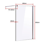 1000 x 2000mm Frameless 10mm Safety Glass Shower Screen, image 5