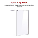 1000 x 2000mm Frameless 10mm Safety Glass Shower Screen - Top-Down View