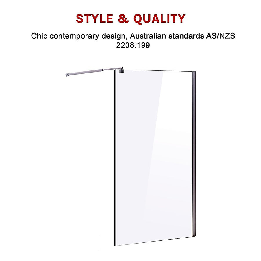 1000 x 2000mm Frameless 10mm Safety Glass Shower Screen, image 4