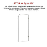 700 x 1450mm Frameless Bath Panel 10mm Glass Shower Screen By Della Francesca - 45-Degree Angle