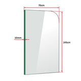 700 x 1450mm Frameless Bath Panel 10mm Glass Shower Screen By Della Francesca - Rear View