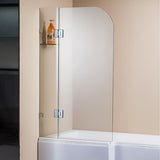900 x 1450mm Frameless Bath Panel 10mm Glass Shower Screen By Della Francesca - Top-Down View