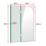 900 x 1450mm Frameless Bath Panel 10mm Glass Shower Screen By Della Francesca
