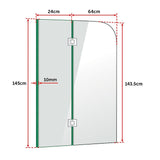 900 x 1450mm Frameless Bath Panel 10mm Glass Shower Screen By Della Francesca - Low Angle