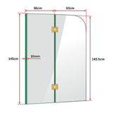 1200 x 1450mm Frameless Bath Panel 10mm Glass Shower Screen By Della Francesca - Low Angle