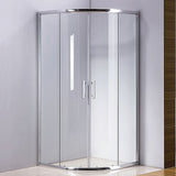 100 x 100cm Rounded Sliding 6mm Curved Shower Screen with Base in Chrome - Front View