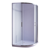 100 x 100cm Rounded Sliding 6mm Curved Shower Screen with Base in Chrome - Top-Down View