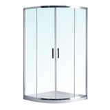 100 x 100cm Rounded Sliding 6mm Curved Shower Screen with Base in Chrome