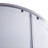 90 x 90cm Rounded Sliding 6mm Curved Shower Screen with Base in Chrome - Top-Down View