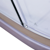 90 x 90cm Rounded Sliding 6mm Curved Shower Screen with Base in Chrome - Rear View
