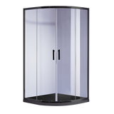 100 x 100cm Rounded Sliding 6mm Curved Shower Screen with Base in Black