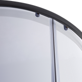 100 x 100cm Rounded Sliding 6mm Curved Shower Screen with Base in Black - Top-Down View