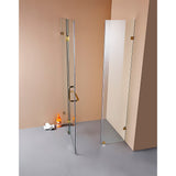 1000 x 1000mm Frameless 10mm Glass Shower Screen By Della Francesca - Side View