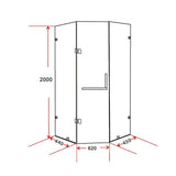 900 x 900mm Frameless 10mm Glass Shower Screen By Della Francesca - Low Angle