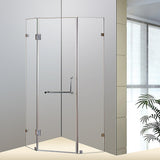 900 x 900mm Frameless 10mm Glass Shower Screen By Della Francesca - Front View