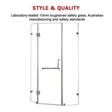 900 x 900mm Frameless 10mm Glass Shower Screen By Della Francesca - Top-Down View