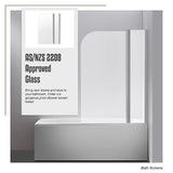 180 Degree Pivot Door 6mm Safety Glass Bath Shower Screen 1200x1400mm By Della Francesca - Extra Image