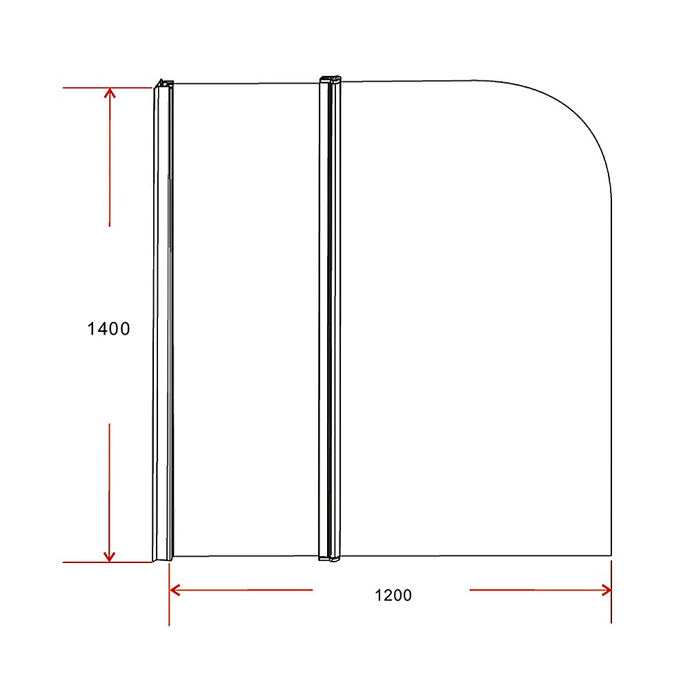 180 Degree Pivot Door 6mm Safety Glass Bath Shower Screen 1200x1400mm By Della Francesca