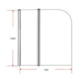 180 Degree Pivot Door 6mm Safety Glass Bath Shower Screen 1200x1400mm By Della Francesca