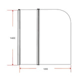 180 Degree Pivot Door 6mm Safety Glass Bath Shower Screen 1200x1400mm By Della Francesca - Extra Image