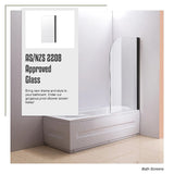 180 Degree Pivot Door 6mm Safety Glass Bath Shower Screen 900x1400mm By Della Francesca - Extra Image