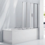 4 Fold Chrome Folding Bath Shower Screen Door Panel 1000 x 1400mm