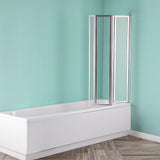 4 Fold Chrome Folding Bath Shower Screen Door Panel 1000 x 1400mm - Low Angle