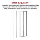 4 Fold Chrome Folding Bath Shower Screen Door Panel 1000 x 1400mm - Low Angle