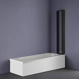 4 Fold Black Folding Bath Shower Screen Door Panel 1000 x 1400mm - Top-Down View