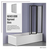 4 Fold Black Folding Bath Shower Screen Door Panel 1000 x 1400mm
