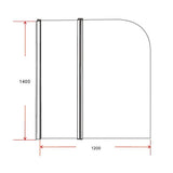 180 Degree Pivot Door 6mm Safety Glass Bath Shower Screen 1200x1400mm By Della Francesca