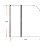 180 Degree Pivot Door 6mm Safety Glass Bath Shower Screen 1200x1400mm By Della Francesca - Extra Image
