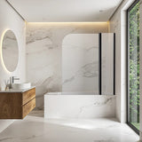 180 Degree Pivot Door 6mm Safety Glass Bath Shower Screen 1200x1400mm By Della Francesca