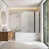 180 Degree Pivot Door 6mm Safety Glass Bath Shower Screen 1200x1400mm By Della Francesca - Front View