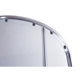 100 x 100cm Chrome Rounded Sliding 6mm Curved Shower Screen with Black Base - 45-Degree Angle
