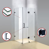 1200 x 900mm Frameless 10mm Glass Shower Screen By Della Francesca - Top-Down View