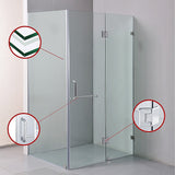 1200 x 900mm Frameless 10mm Glass Shower Screen By Della Francesca - Top-Down View