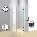 1000 x 1000mm Frameless 10mm Glass Shower Screen By Della Francesca - Top-Down View