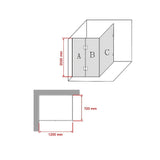 1200 x 700mm Frameless 10mm Glass Shower Screen By Della Francesca - Low Angle