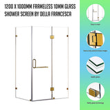 1200 x 1000mm Frameless 10mm Glass Shower Screen By Della Francesca