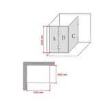 1200 x 1000mm Frameless 10mm Glass Shower Screen By Della Francesca