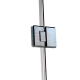 120 x 200cm Wall to Wall Frameless Shower Screen 10mm Glass By Della Francesca - Top-Down View