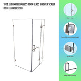 1000 x 700mm Frameless 10mm Glass Shower Screen By Della Francesca - Front View