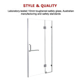 100 x 200cm Wall to Wall Frameless Shower Screen 10mm Glass By Della Francesca - 45-Degree Angle